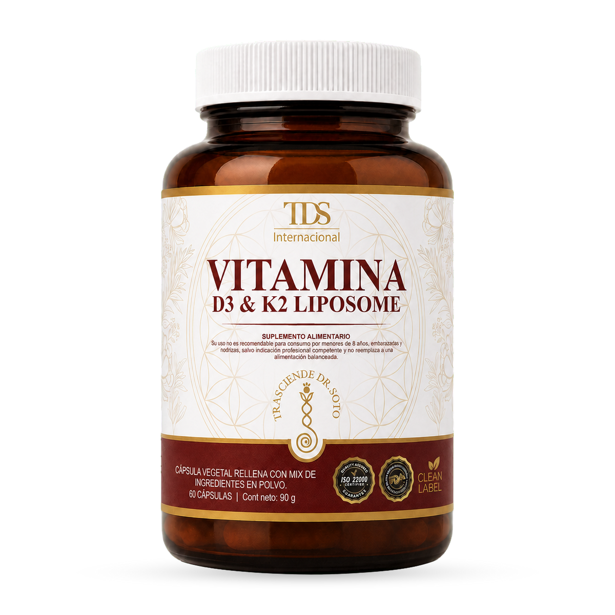 Frasco de Vitamina D3 y K2 Liposome — TDS Internacional
